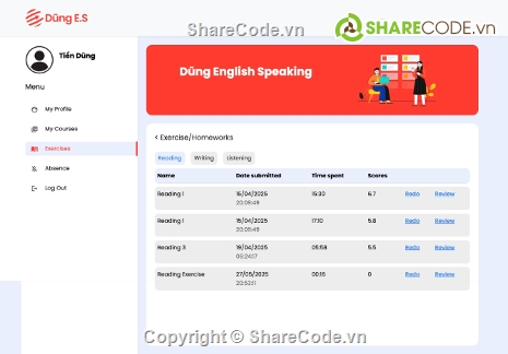 Source code quản lý học viên,Web quản lý học viên,Web quản lý sinh viên,Code quản lý học viên trung tâm ngoại ngữ